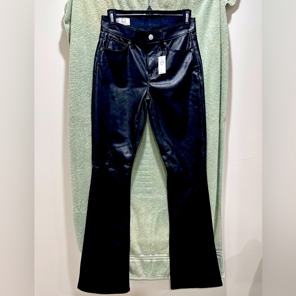 GAP Black Baby Boot Leather Pants